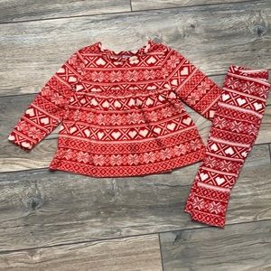 Two piece matching red & white outfit